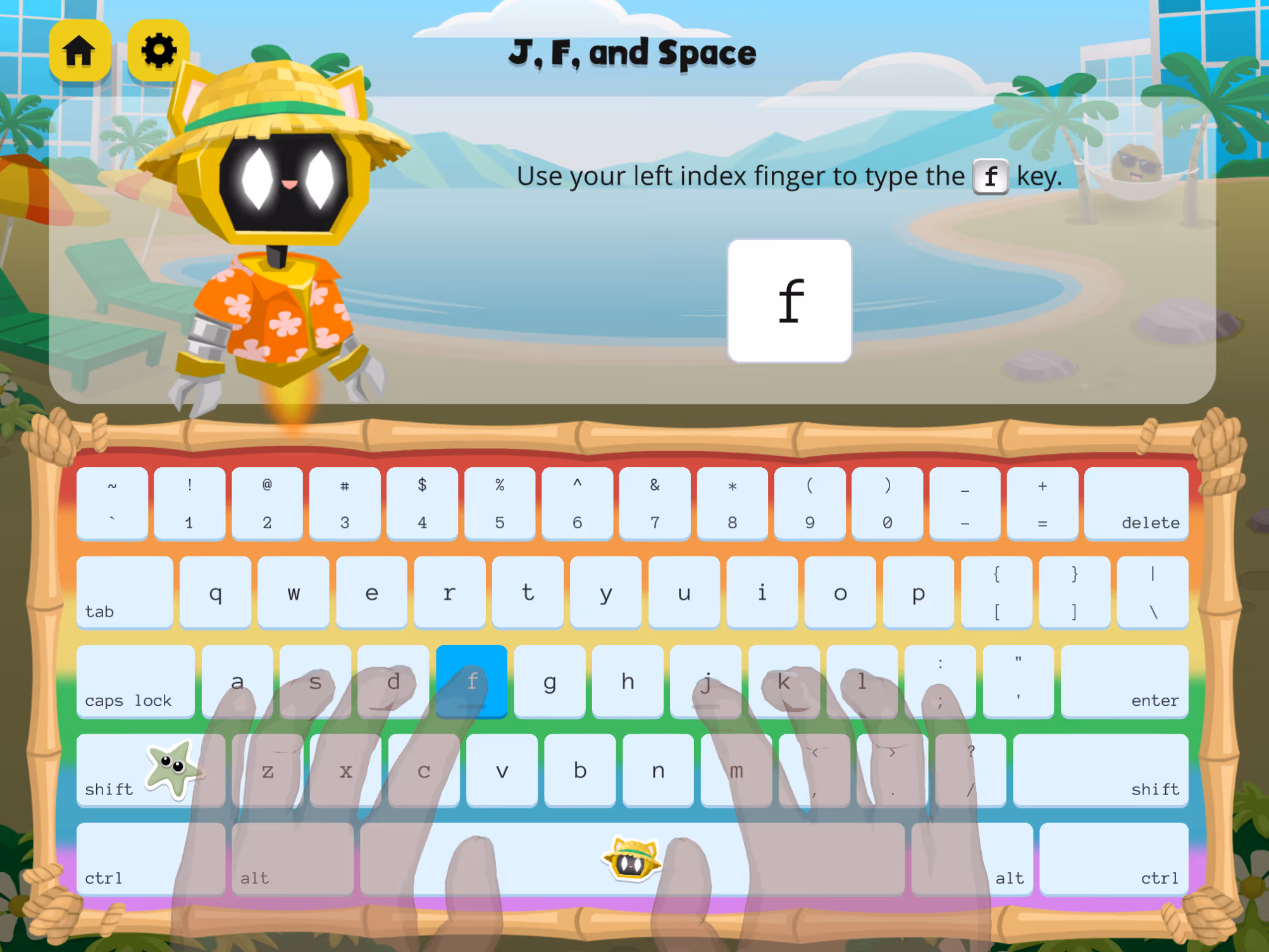 Kodable typing game
