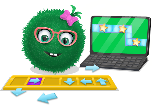 Fuzzy characters playing on iPad