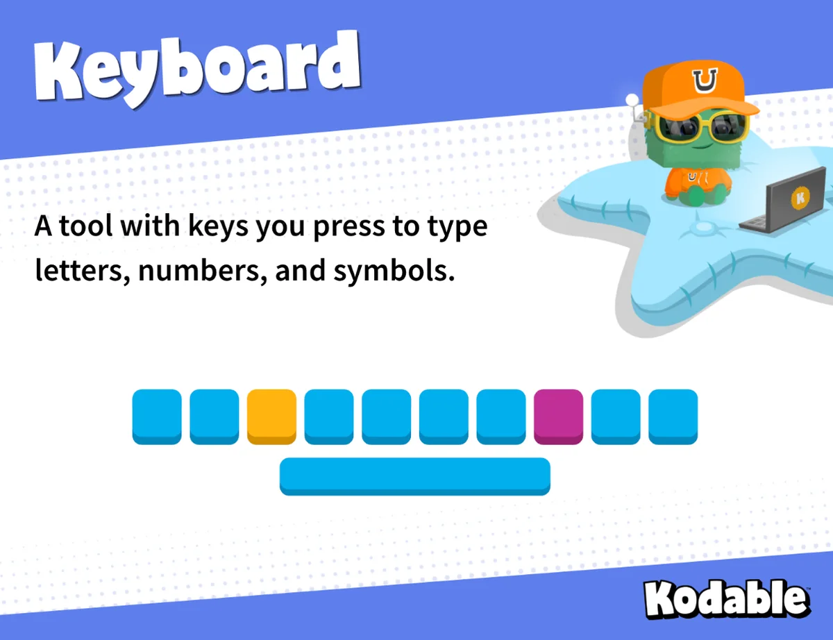 Kodable Typing vocabulary poster: Keyboard