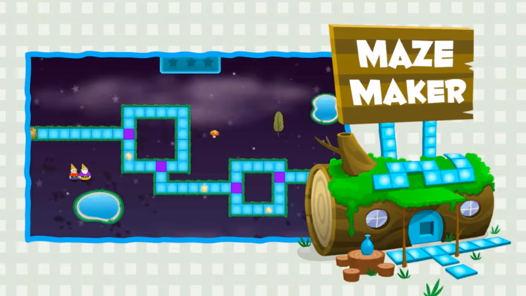 use your math and coding skills to make a square in maze maker