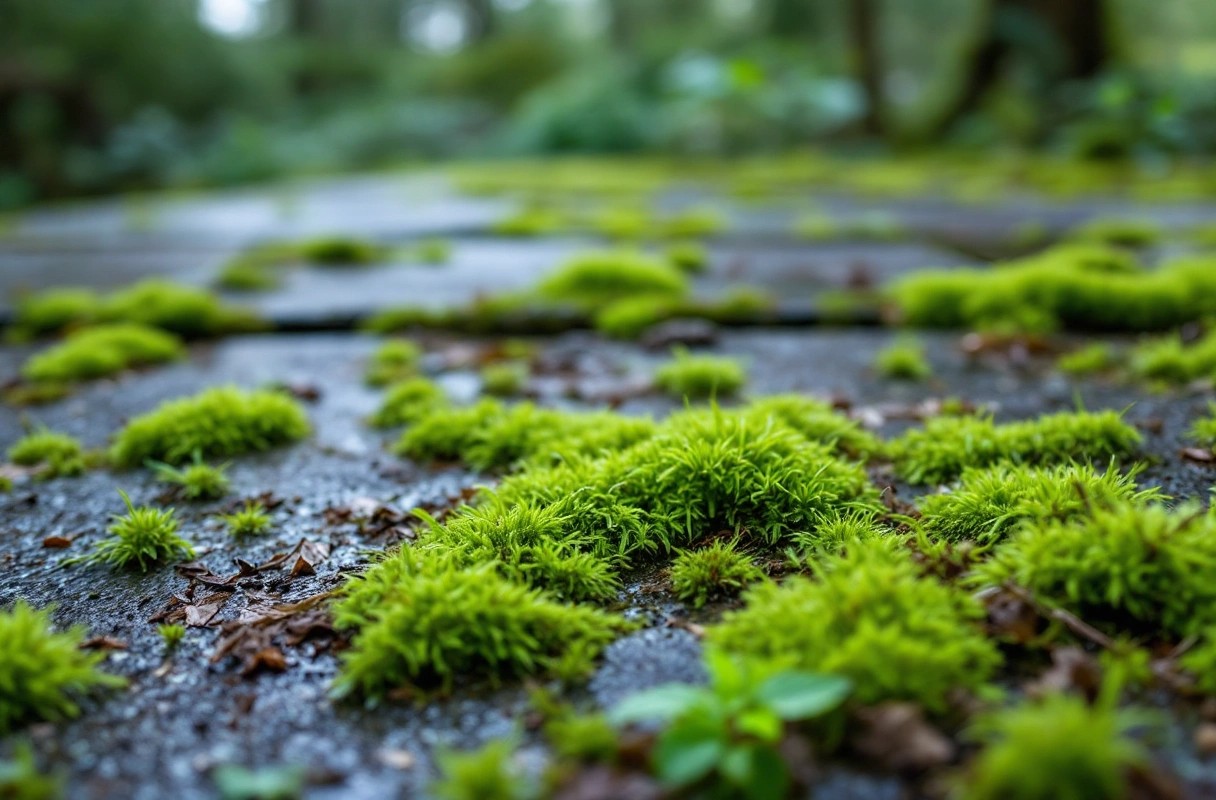 Professional image illustrating Recognizing the Signs of Moss Infestation