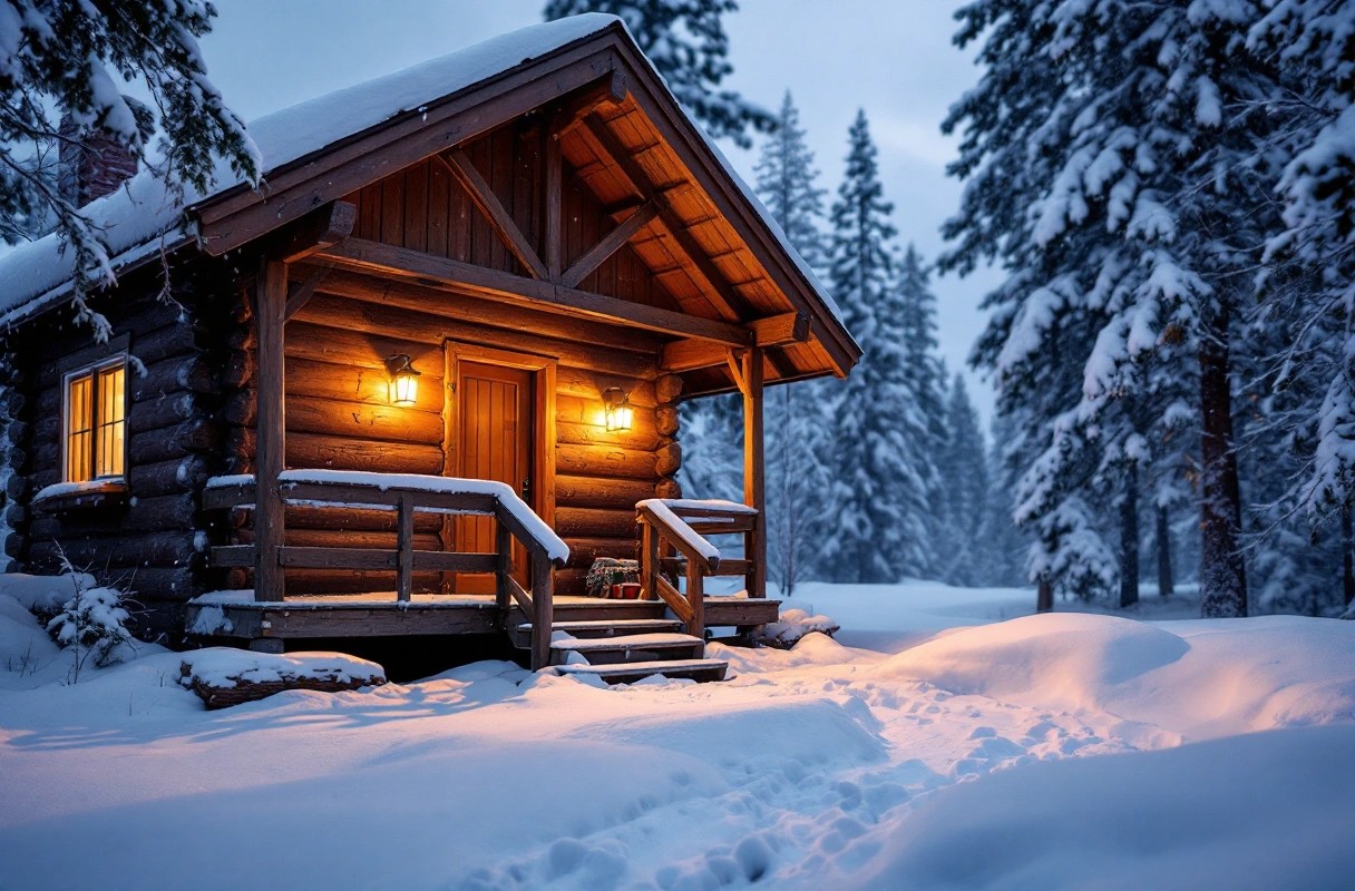 Professional image illustrating Preparing Your Cabin for Winter Weather
