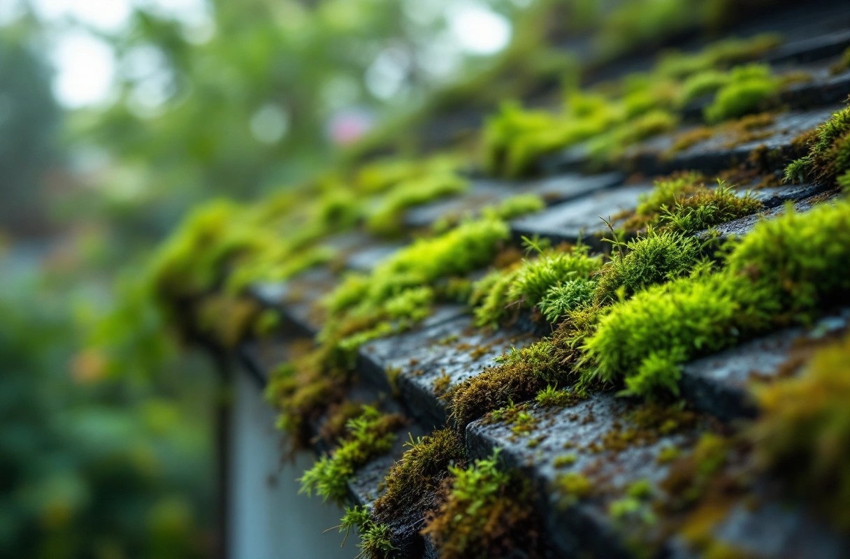 Professional image illustrating Identifying Moss Growth and Its Risks