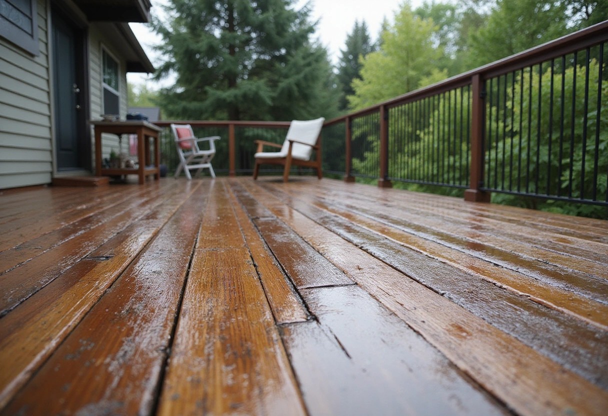 Professional image illustrating The Impact of Seattle's Weather on Deck Longevity
