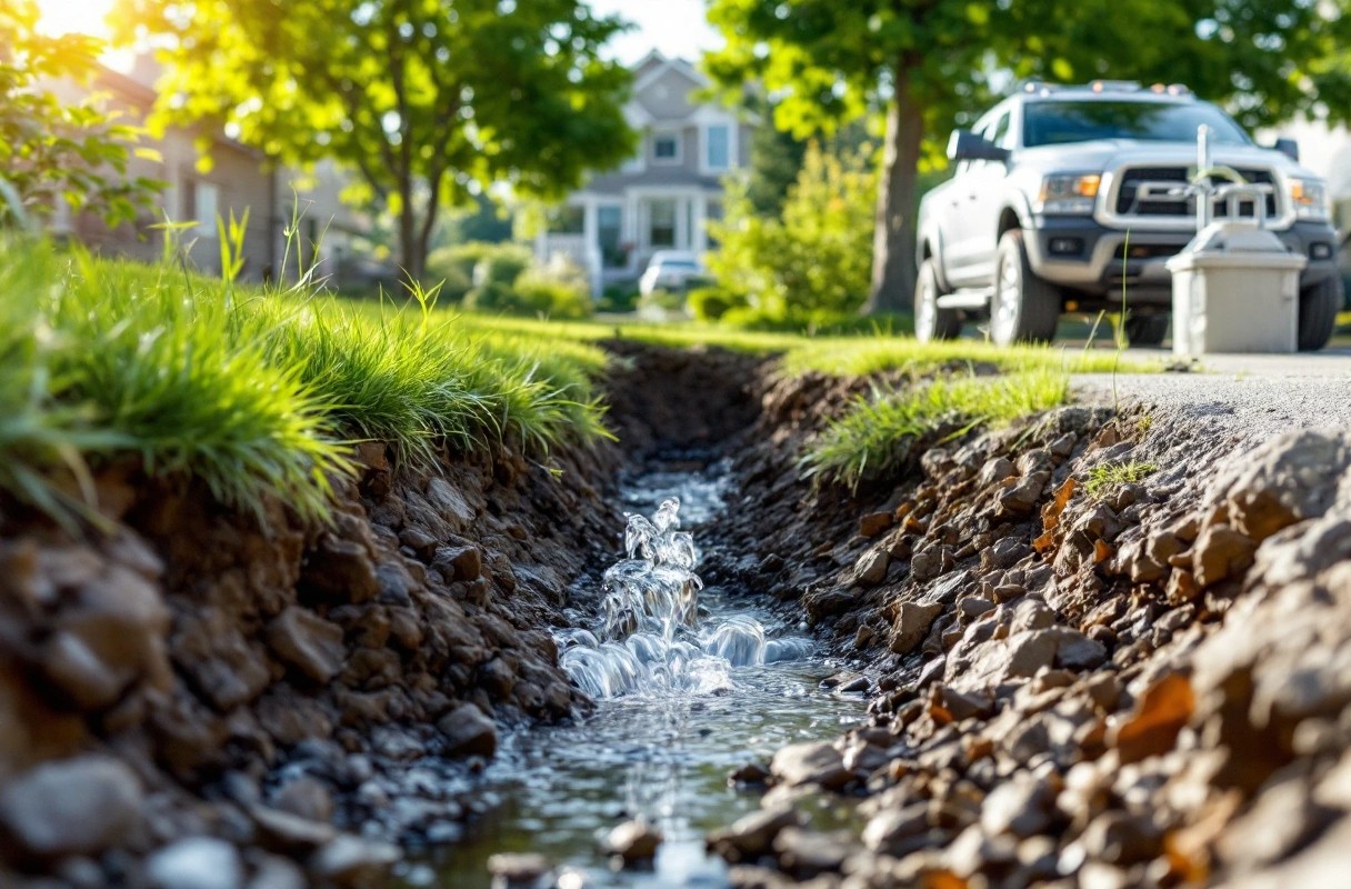 Professional image illustrating The Importance of Proper Drainage in Sloped Areas