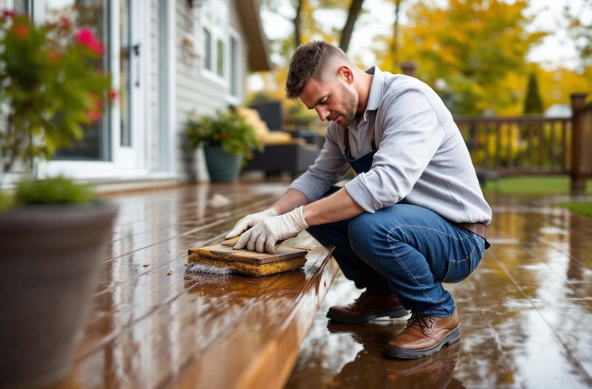 Professional image illustrating Essential Wood Decking Maintenance Tips