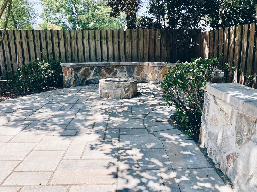 Stone Fireplace and Retaining Wall