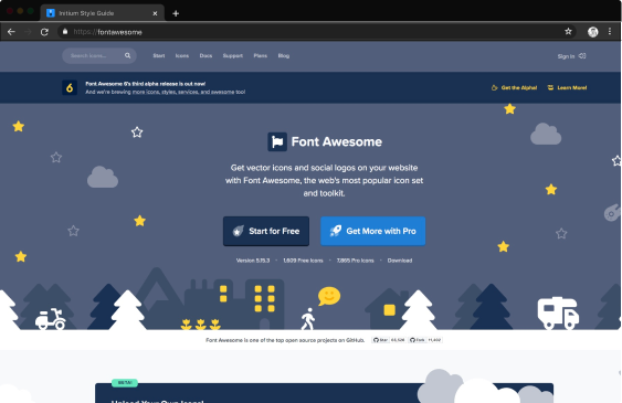Website preview for fontawesome.com