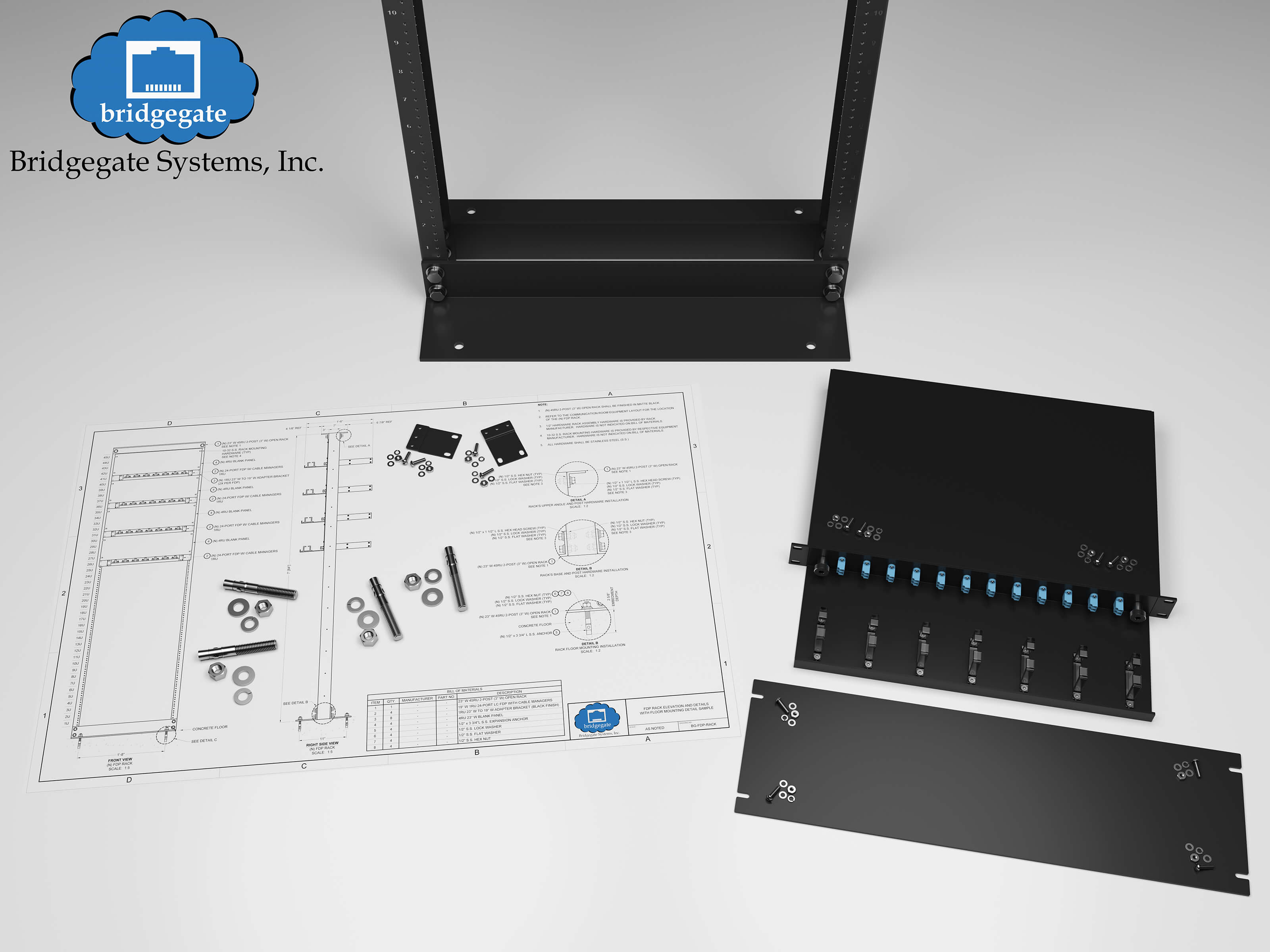 FDP rack with drawing underneath
