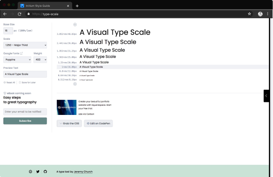 Website preview for type-scale.com