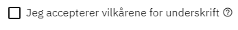 Accepter vilkårene
