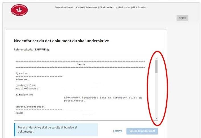 Læs dokumentet og scroll til bunden