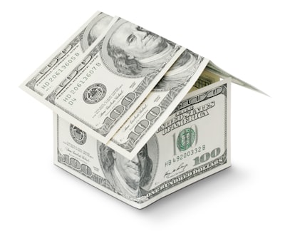 House made of one hundred dollar bills.