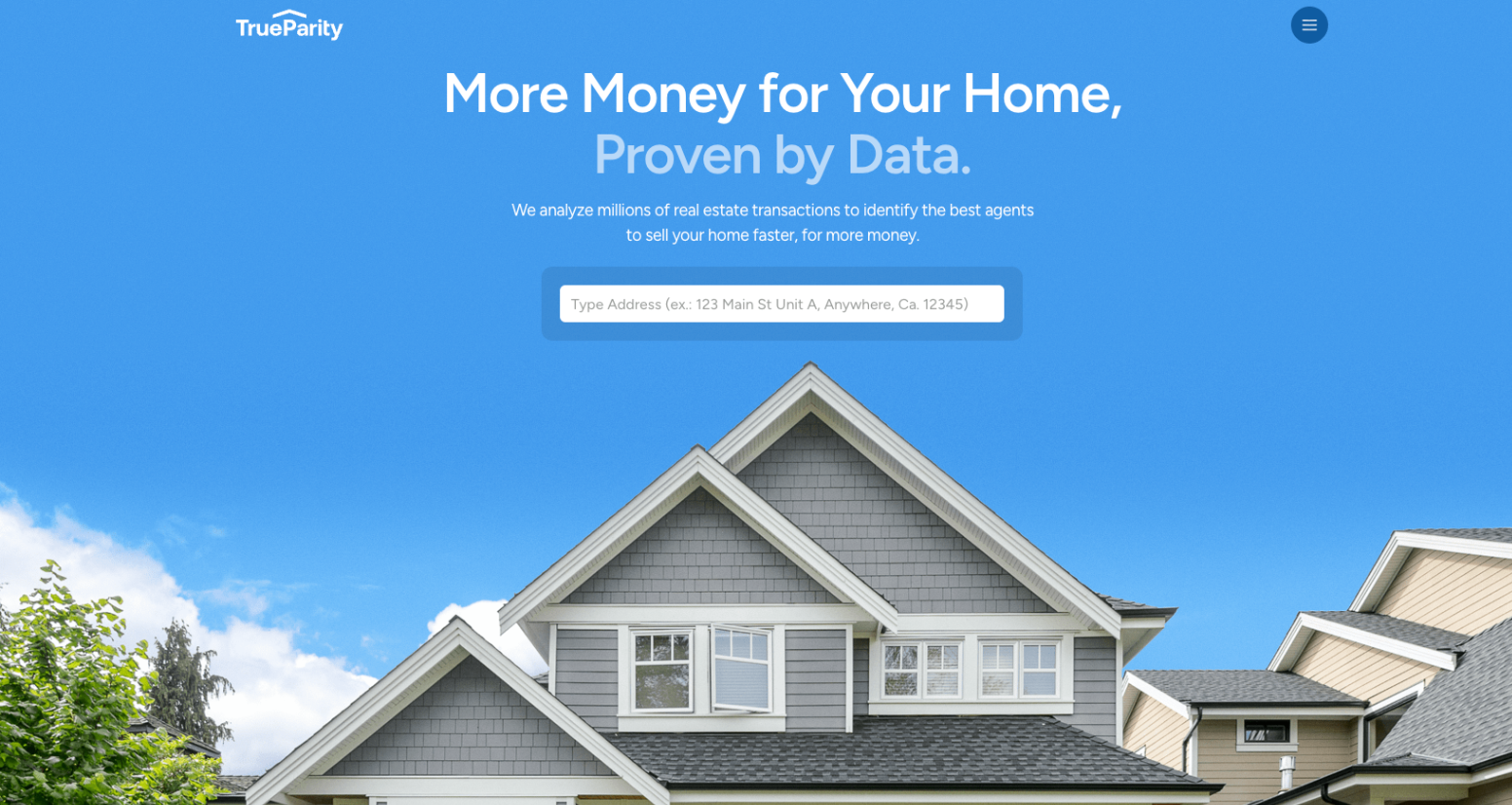 TrueParity main page.