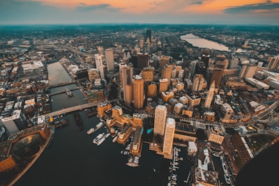 Aerial picture of boston.