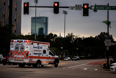 Ambulance in the street of boston.