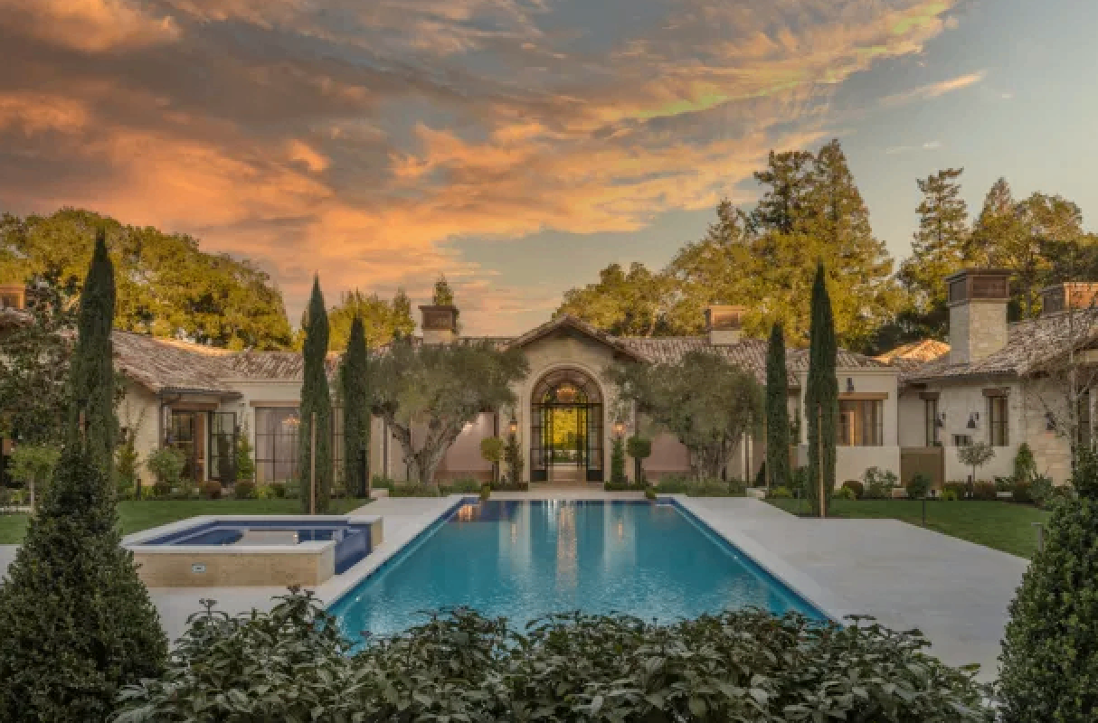 Ellison Estate, Woodside, California front pool view.