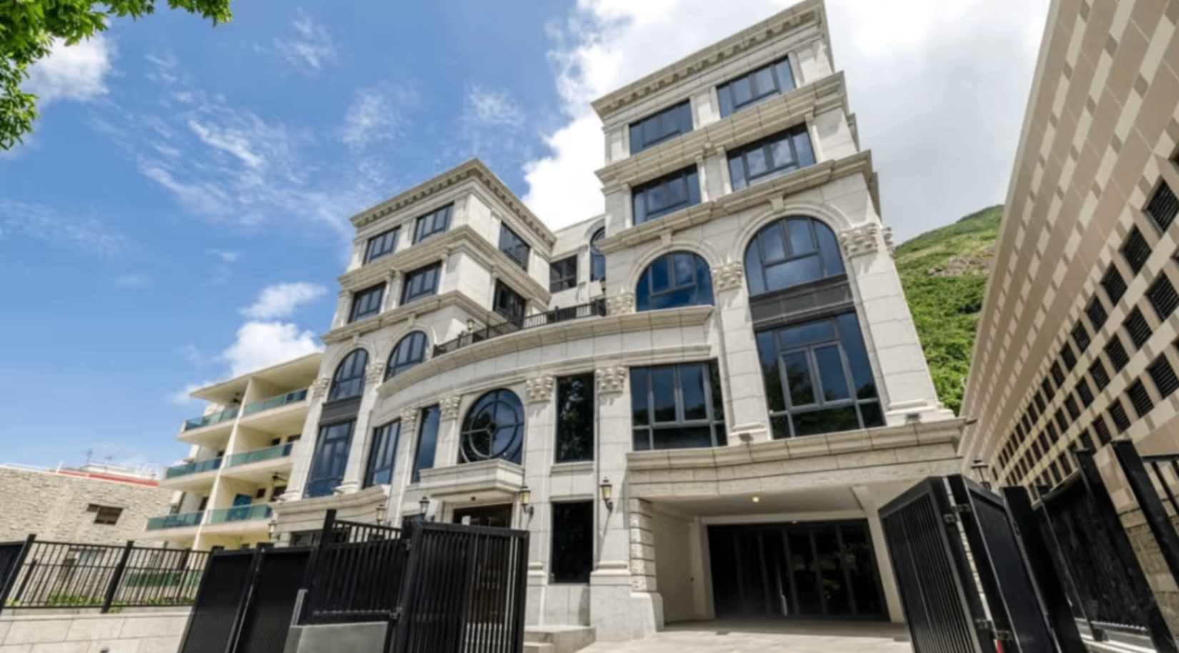 Repulse Bay, Hong Kong, China townhouse front view. 