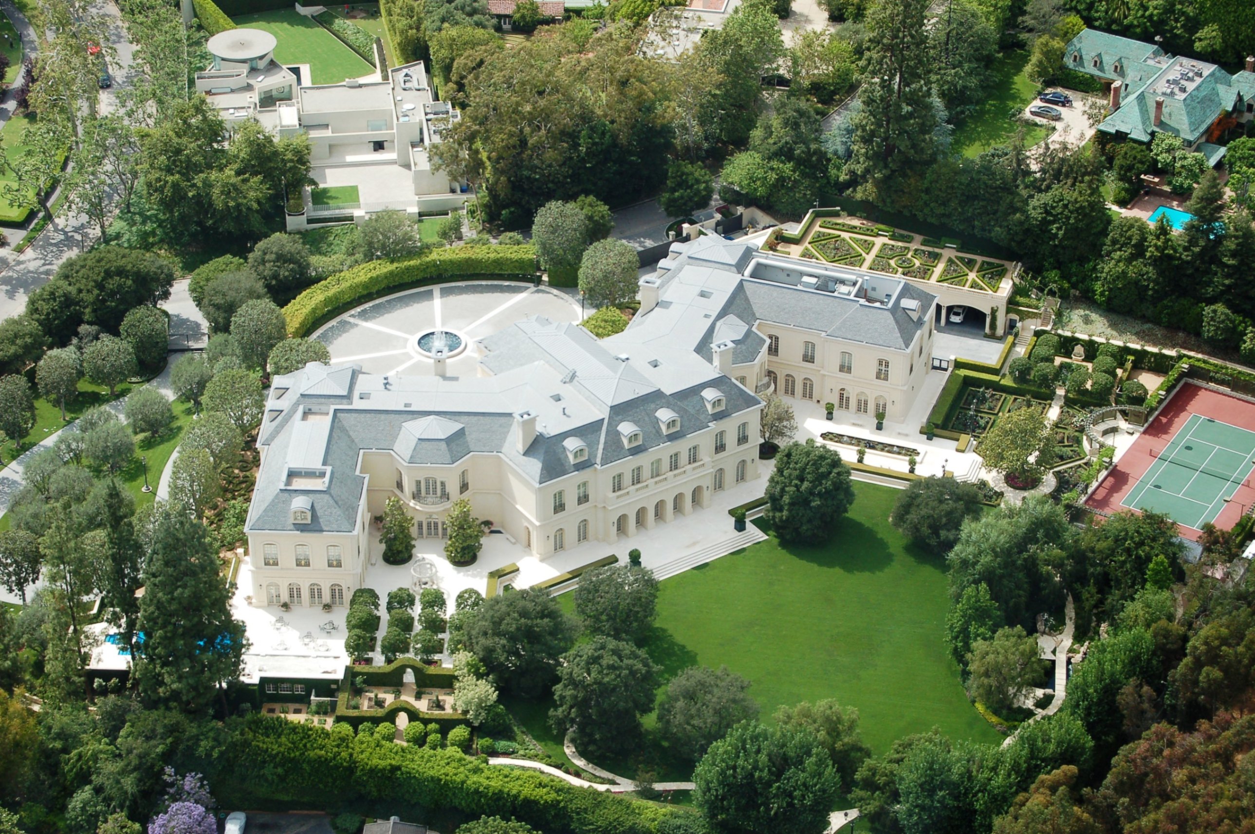The Manor, Los Angeles, California aerial view. 