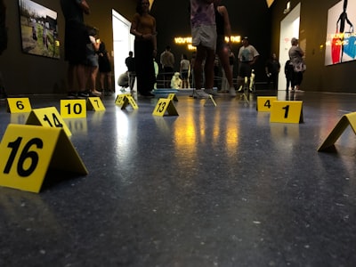 Crime scene numbers. 