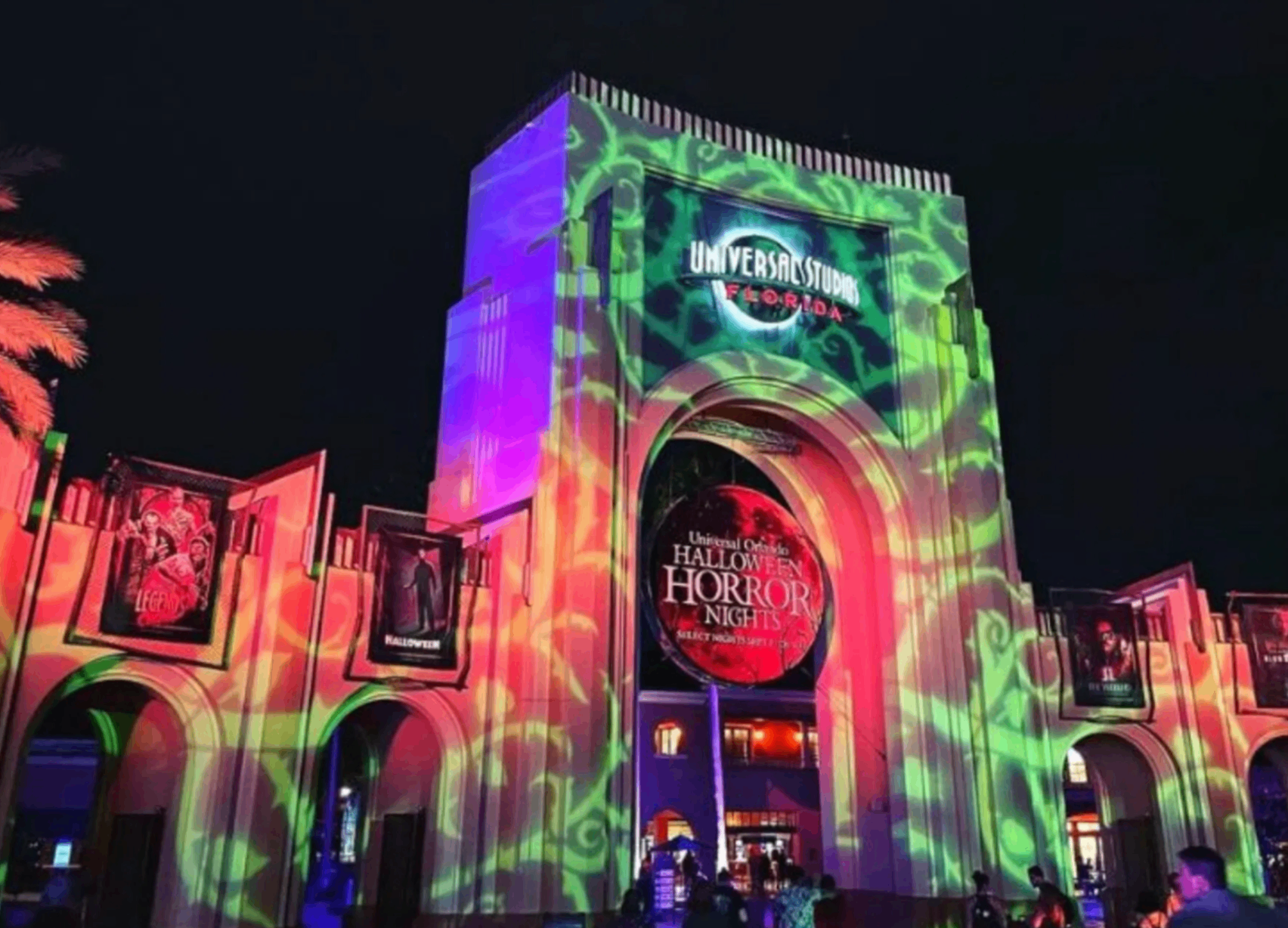 Universal Studios Halloween horror nights front gate.