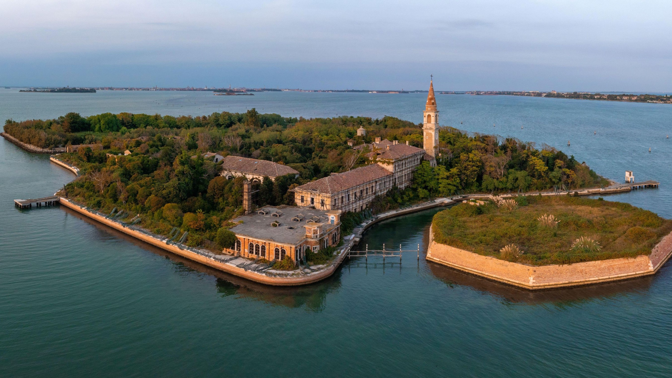 Poveglia Island Estate, Italy aerial view.
