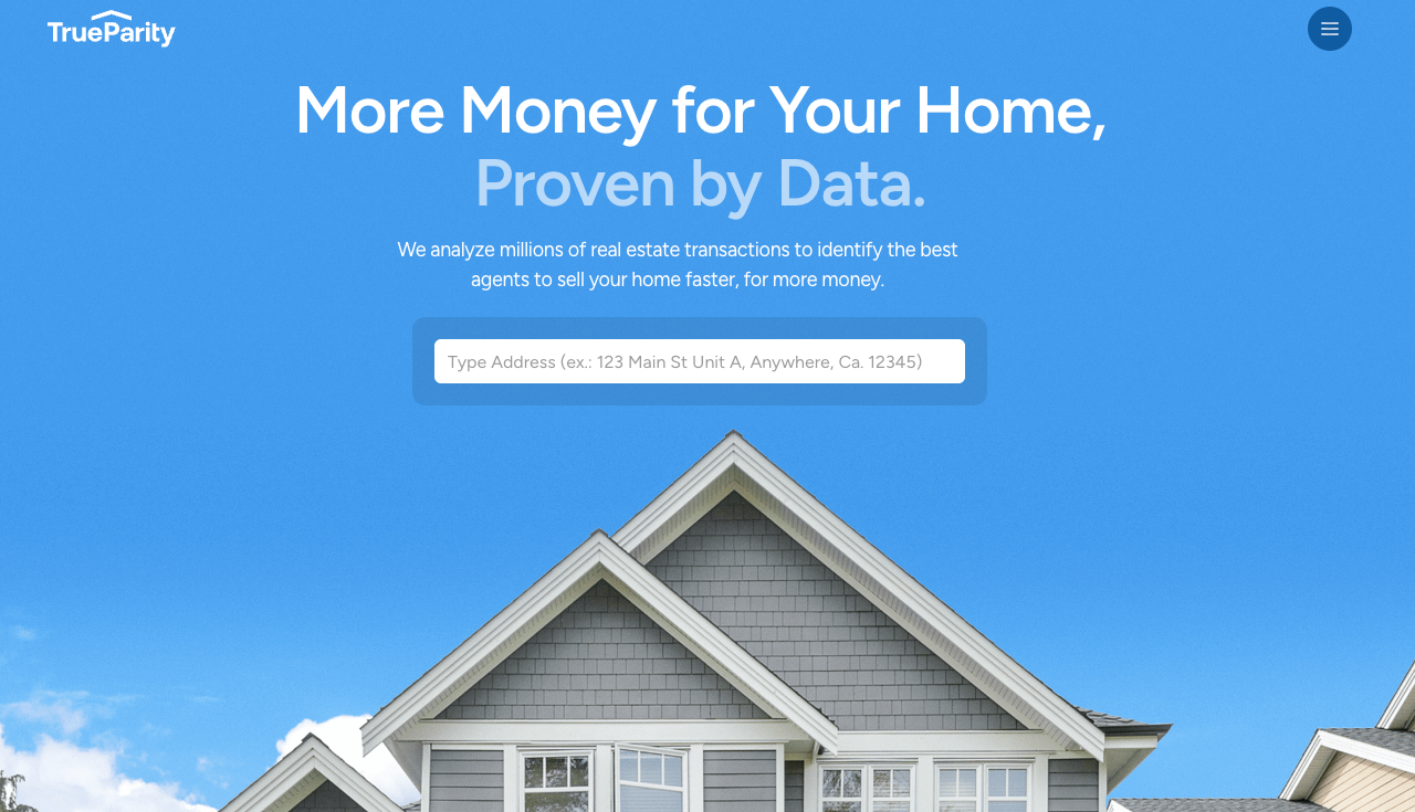 Trueparity main webpage.