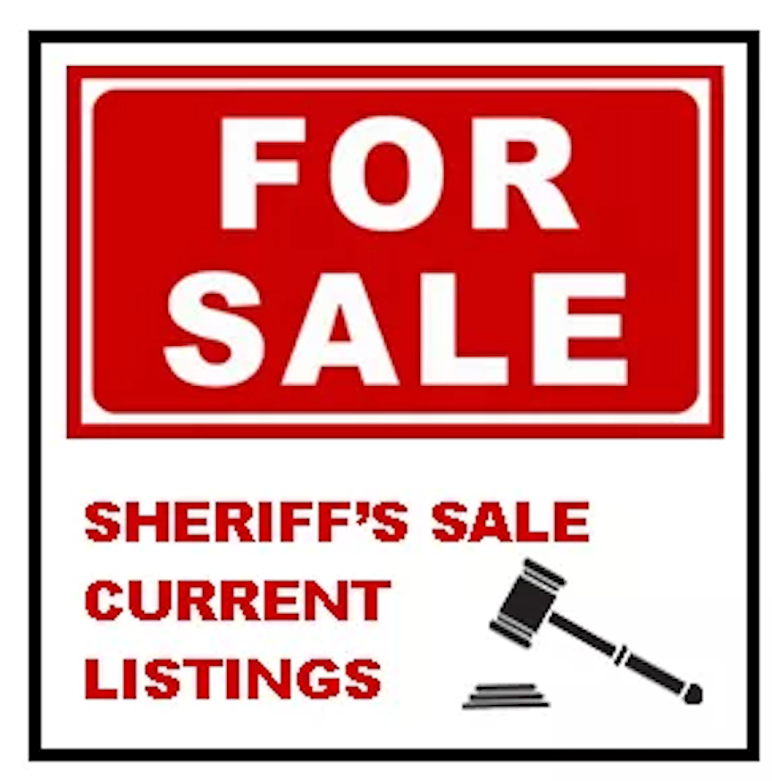Sheriff's sale sign.