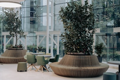 Biophilic bench design.