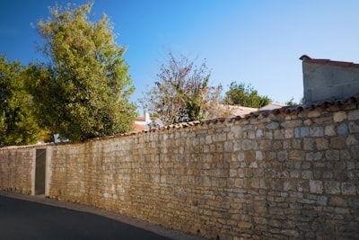 Stone wall boundary.