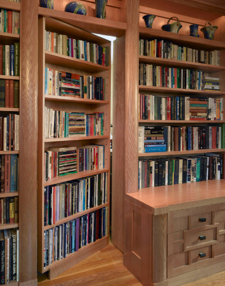 Hidden bookshelf door. 