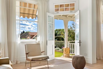 French doors leading outside. 