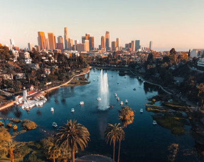 Anaheim city skyline. 