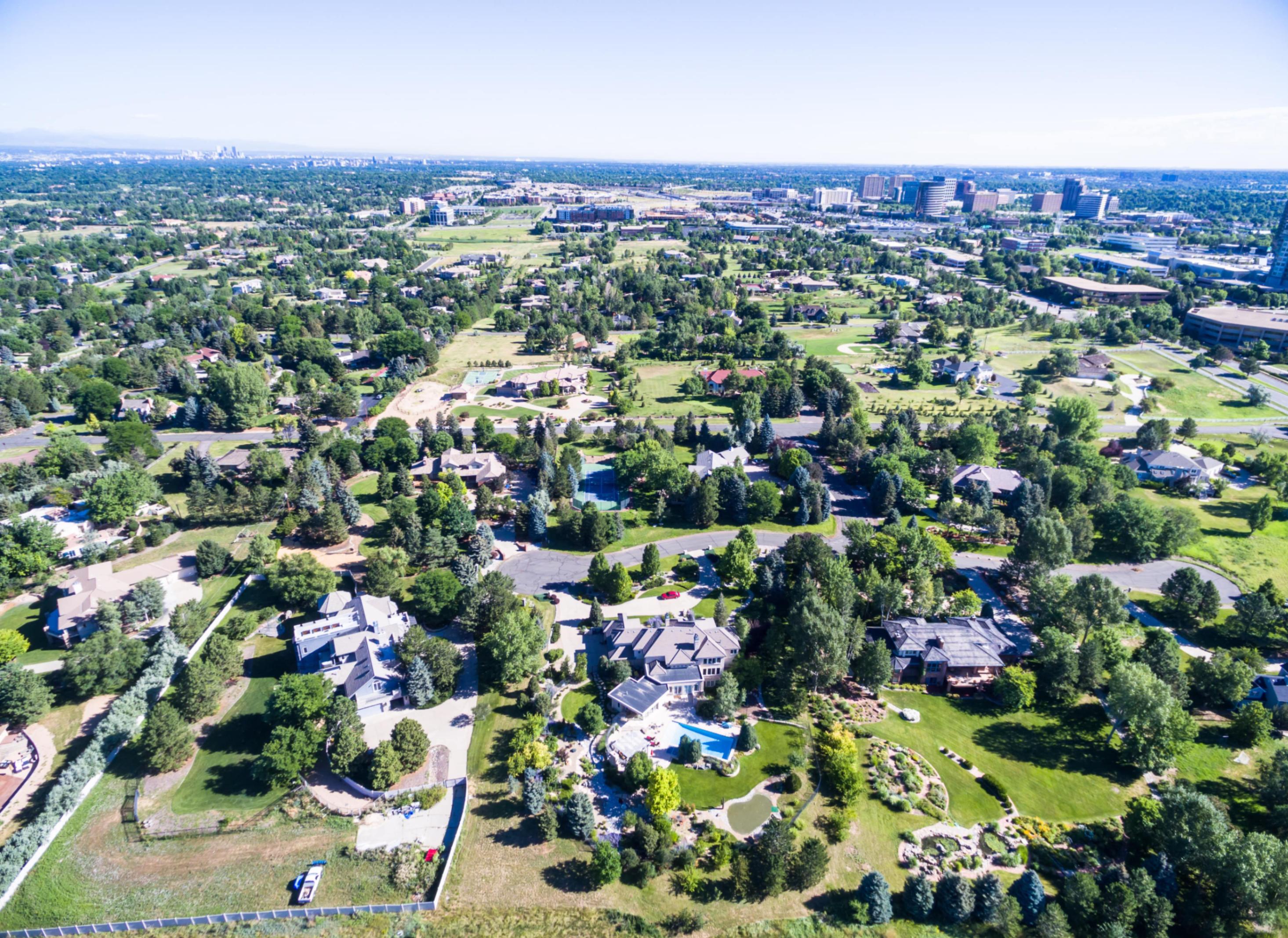 Cherry Hills Village aerial view.
