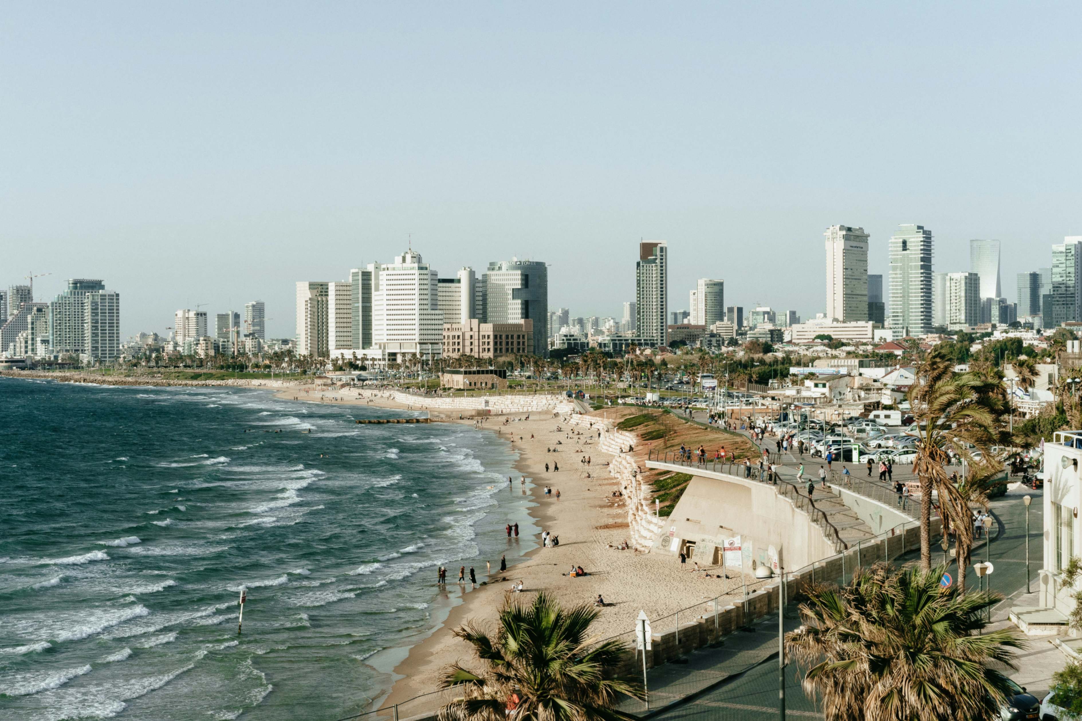 Tel Aviv beach side view. 