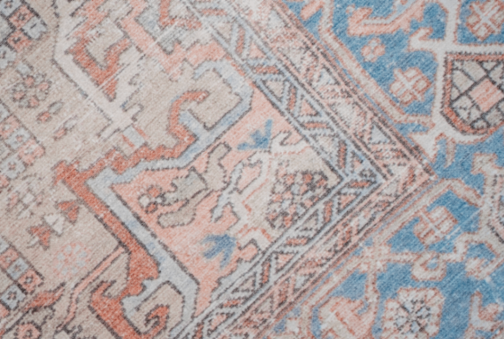 Pastel carpet with pattern.