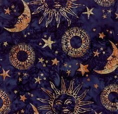 Celestial motif dark blue.