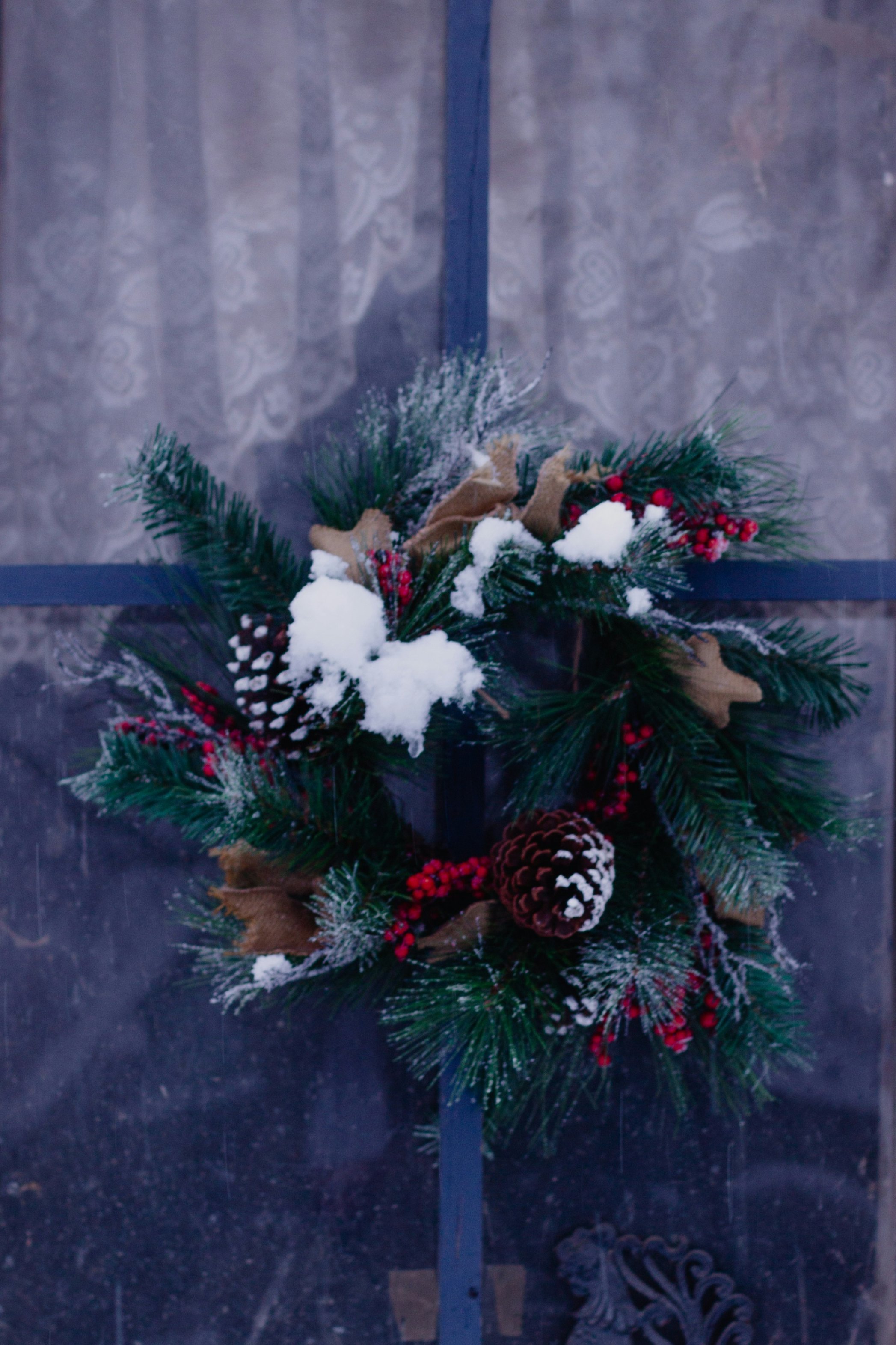 Rustic pinecone wreath. 