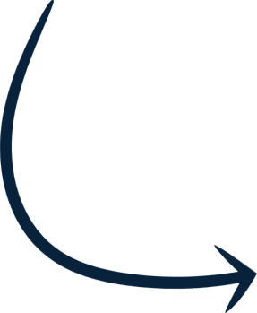 Elongated arrow moving downward and pointing to the right.