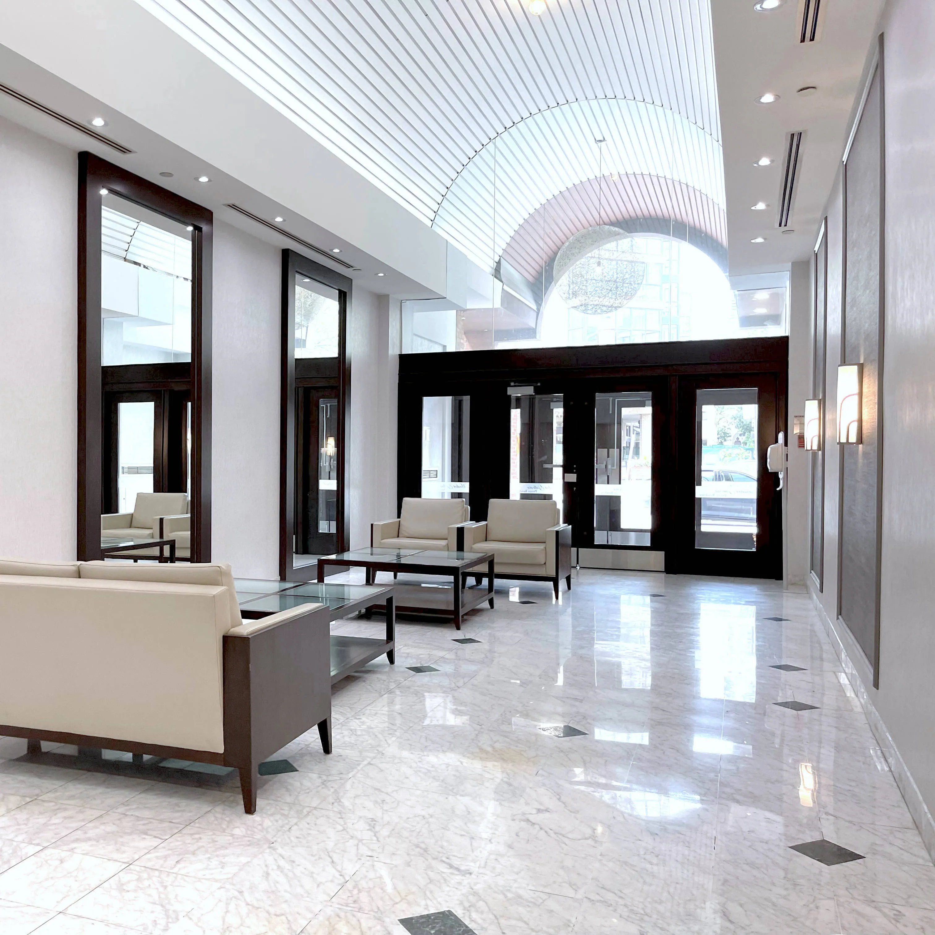 Refurbished condominium lobby
