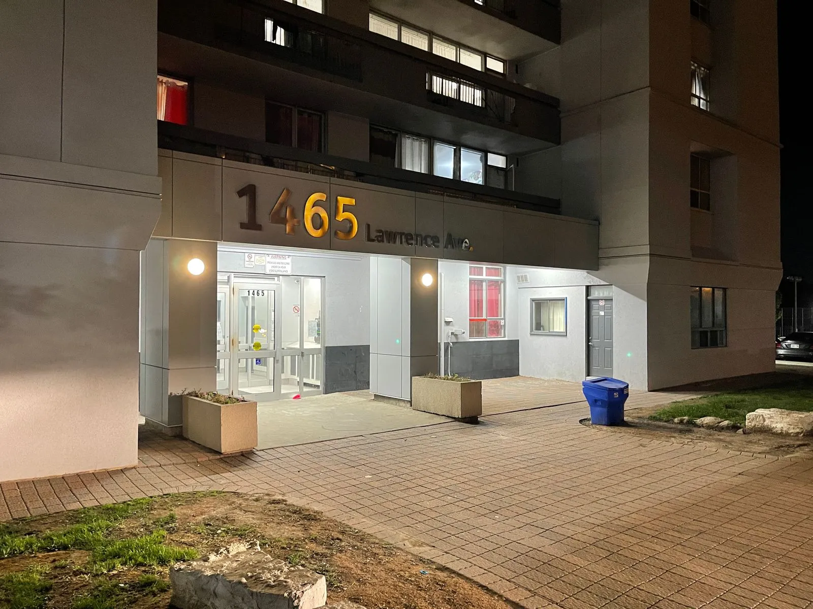 Building envelope restoration on an apartment building