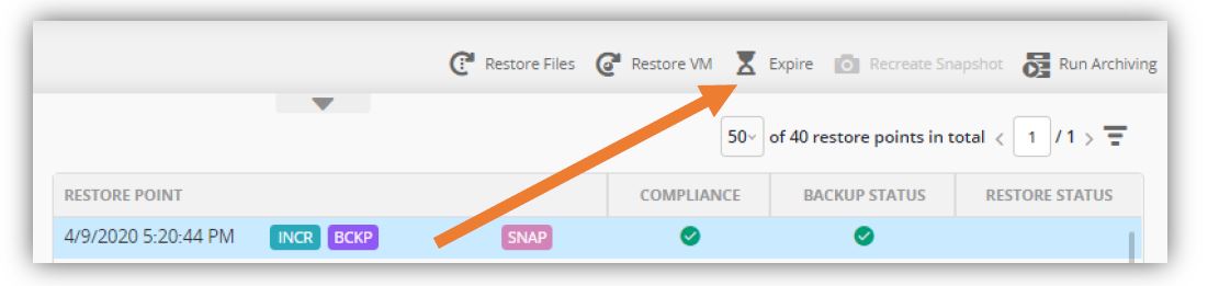 Unassign policies button in HYCU's backup software