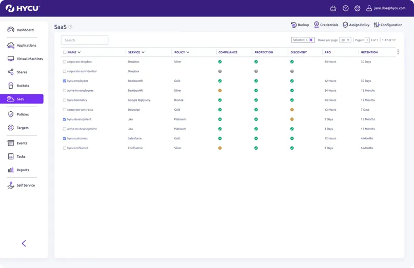 SaaS Data Backup Protection Recovery Solution HYCU