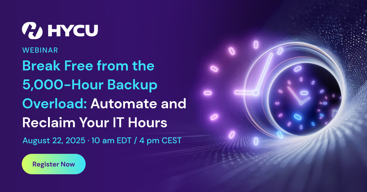 Promotional banner for HYCU's state of saas resiliance broadcast 