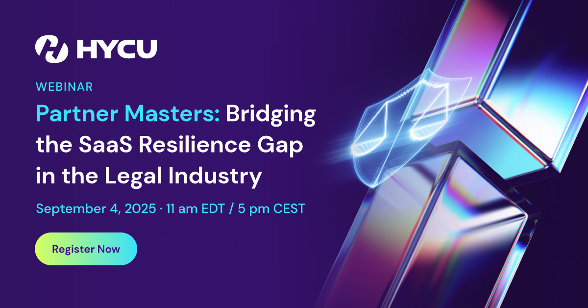 Promotional banner for HYCU's state of saas resiliance broadcast