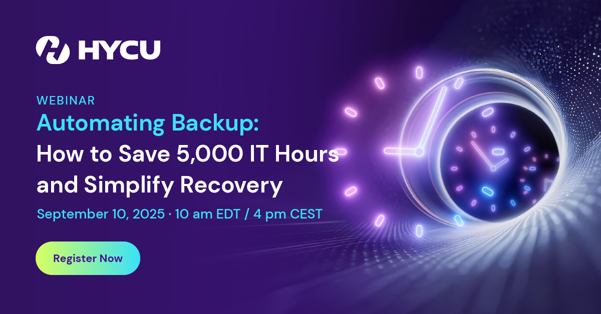 Promotional banner for HYCU's state of saas resiliance broadcast