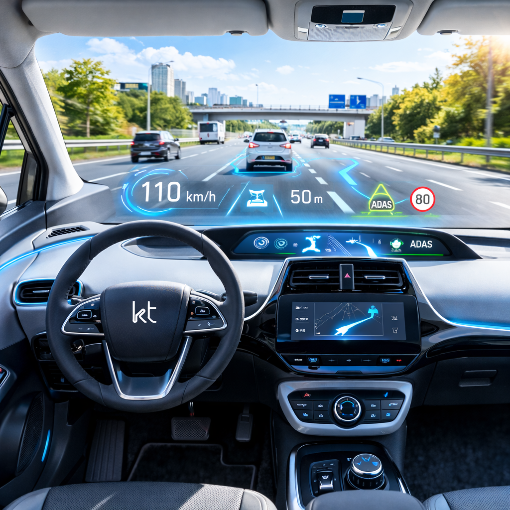 windscreen with head-up display of a car