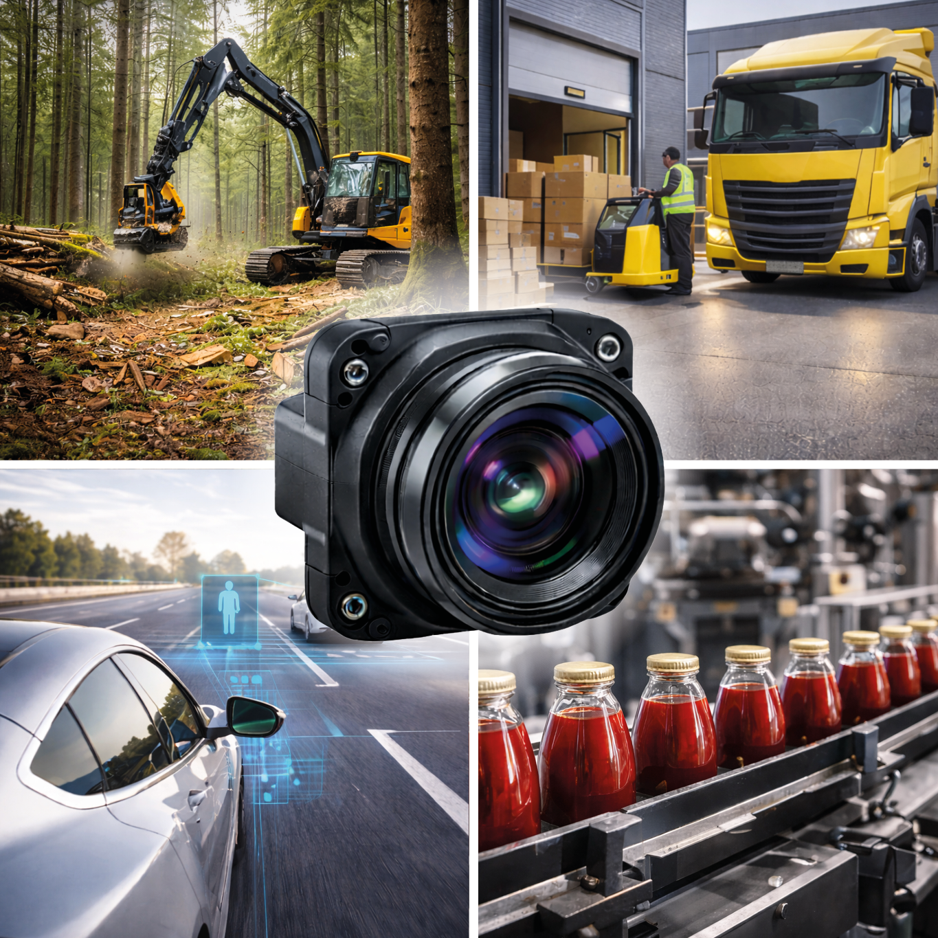 Intelligent camera used in various industries such as forestry, logistics, automotive and food