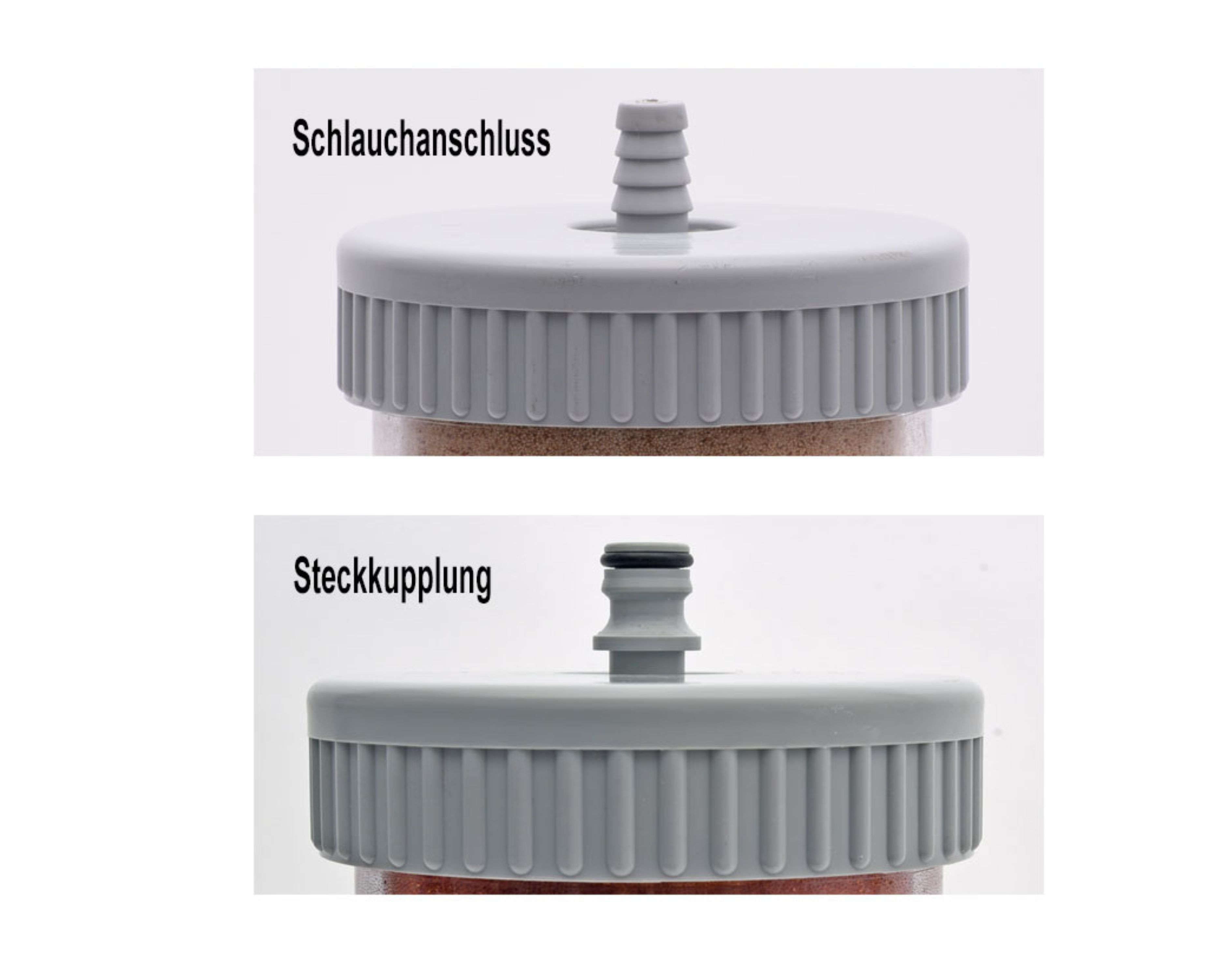 Ein Bild der Anschlüsse für Destillamat für die Deminieralisierung von Wasser.