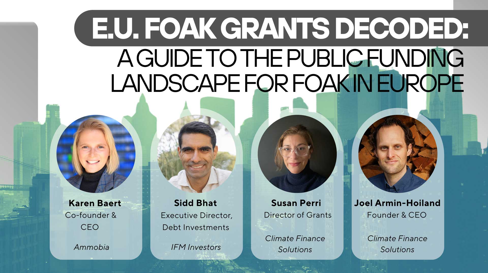 E.U. FOAK Grants Decoded: A Guide to the Public Funding Landscape for FOAK in Europe - NY Climate Week